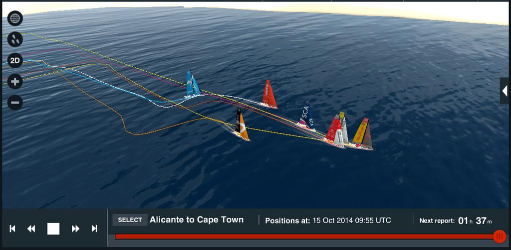 Yachts run down African coast - Volvo Ocean Race, Leg 1, Day 4 - 1130 UTC © Virtual Eye/Volvo Ocean Race http://www.virtualeye.tv/